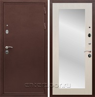 Входная дверь Армада Престиж сталь 3 мм зеркало Пастораль (Медный антик / Лиственница беж)