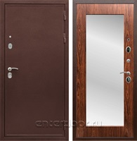 Входная дверь Армада Престиж сталь 3 мм зеркало Пастораль (Медный антик / Берёза морёная)