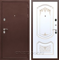 Входная дверь Армада Престиж сталь 3 мм ФЛ-317 (Медный антик / Белый патина Золото)