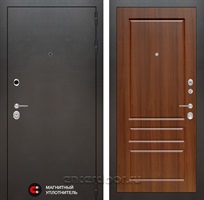 Входная металлическая дверь Лабиринт Сильвер 3 (Антик темное серебро / Орех бренди)
