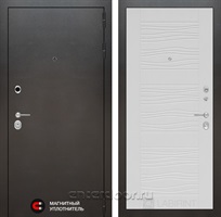 Входная металлическая дверь Лабиринт Сильвер 6 (Антик темное серебро / Белое дерево)