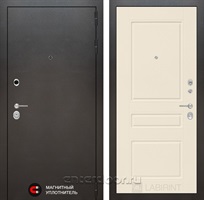 Входная металлическая дверь Лабиринт Сильвер 3 (Антик темное серебро / Крем софт)