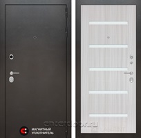 Входная металлическая дверь Лабиринт Сильвер 1 (Антик темное серебро / Сандал белый)