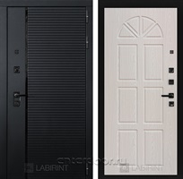 Входная металлическая дверь Лабиринт Piano 15 (Чёрный кварц / Алмон 25)