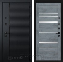 Входная металлическая дверь Лабиринт Piano 20 (Чёрный кварц / Бетон темный)