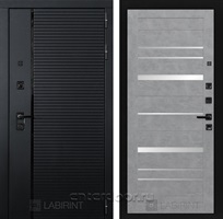 Входная металлическая дверь Лабиринт Piano 20 (Чёрный кварц / Бетон светлый)