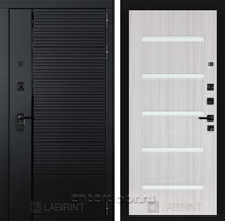 Входная металлическая дверь Лабиринт Piano 01 (Чёрный кварц / Сандал белый)