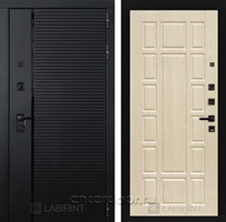 Входная металлическая дверь Лабиринт Piano 12 (Чёрный кварц / Дуб беленый)