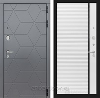Входная металлическая дверь Лабиринт Cosmo 22 (Графит / Белый софт)