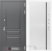 Входная металлическая дверь Лабиринт Платинум 22 (Альберо Грей / Белый софт)