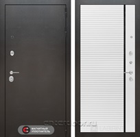 Входная металлическая дверь Лабиринт Сильвер 22 (Антик темное серебро / Белый софт)