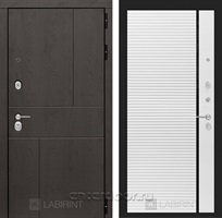 Входная металлическая дверь Лабиринт Урбан 22 (Дуб горький шоколад / Белый софт)