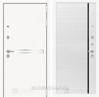 Входная металлическая дверь Лабиринт Line White 22 (Шагрень белая / Белый софт)