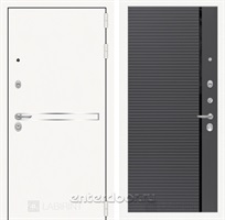 Входная металлическая дверь Лабиринт Line White 22 (Шагрень белая / Графит софт)