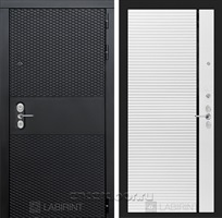 Входная металлическая дверь Лабиринт Black 22 (Чёрный кварц / Белый софт)