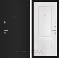 Входная металлическая дверь Интекрон Гектор КВ-2 (Черный шелк / Белый матовый)
