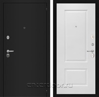 Входная металлическая дверь Интекрон Гектор Альба (Черный шелк / Роял вуд белый)