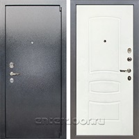Входная стальная дверь Лекс 3 Барк (Серый букле / Белая шагрень) панель №68
