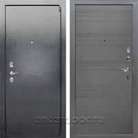 Входная стальная дверь Лекс 3 Барк (Серый букле / Графит софт) панель №70