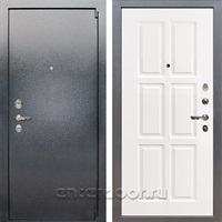 Входная стальная дверь Лекс 3 Барк (Серый букле / Софт белый снег) панель №85