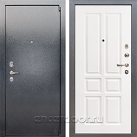Входная стальная дверь Лекс 3 Барк (Серый букле / Софт белый снег) панель №87