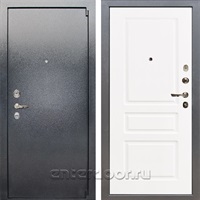 Входная стальная дверь Лекс 3 Барк (Серый букле / Софт белый снег) панель №94
