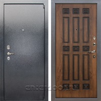 Входная стальная дверь Лекс 3 Барк (Серый букле / Голден патина черная) панель №33