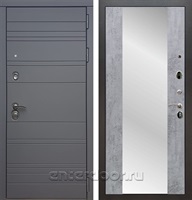 Входная дверь Армада Италия с зеркалом СБ-16 (Графит софт / Бетон темный)