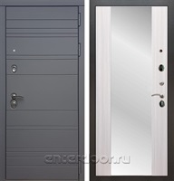 Входная дверь Армада Италия с зеркалом СБ-16 (Графит софт / Сандал белый)