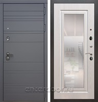 Входная дверь Армада Италия с зеркалом ФЛЗ-120 (Графит софт / Лиственница беж)