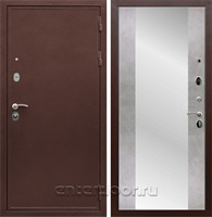 Входная дверь Армада Престиж сталь 3 мм зеркало СБ-16 (Медный антик / Бетон светлый)