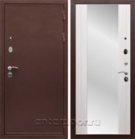 Входная дверь Армада Престиж с зеркалом СБ-16 (Медный антик / Сандал белый)