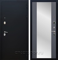 Входная дверь Армада Престиж СБ-16 с зеркалом (Чёрный муар / Графит софт)