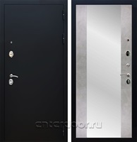 Входная дверь Армада Престиж СБ-16 с зеркалом (Чёрный муар / Бетон светлый)