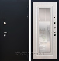 Входная дверь Армада Престиж с зеркалом ФЛЗ-120 (Чёрный муар / Лиственница беж)