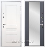 Входная металлическая дверь Армада Премиум Н с зеркалом СБ-16 (Белый / Графит софт)