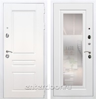 Входная металлическая дверь Армада Премиум Н с зеркалом ФЛЗ-120 (Белый / Белый матовый)