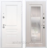 Входная металлическая дверь Армада Премиум Н с зеркалом ФЛЗ-120 (Белый / Лиственница беж)