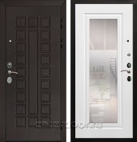 Входная металлическая дверь Армада Сенатор Cisa с зеркалом ФЛЗ-120 (Венге / Белый матовый)