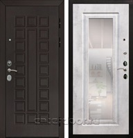 Входная металлическая дверь Армада Сенатор Cisa с зеркалом ФЛЗ-120 (Венге / Бетон светлый)