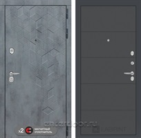 Входная металлическая дверь Лабиринт Бетон 13 (Бетон песочный / Графит софт)