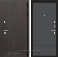 Входная металлическая дверь Лабиринт Урбан 13 (Дуб горький шоколад / Графит софт)