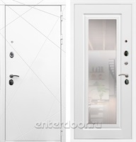 Входная дверь Армада Лофт с зеркалом ФЛЗ-120 (Белый матовый / Белый матовый)