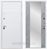 Входная дверь Армада Италия зеркало СБ-16 (Белый матовый / Бетон темный)