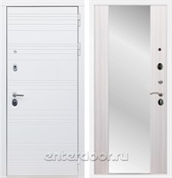 Входная дверь Армада Италия зеркало СБ-16 (Белый матовый / Сандал белый)