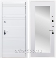 Входная дверь Армада Италия зеркало Пастораль (Белый матовый / Белый матовый)