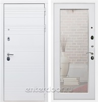 Входная дверь Армада Италия зеркало Пастораль (Белый матовый / Белый ясень)