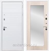 Входная дверь Армада Италия зеркало Пастораль (Белый матовый / Дуб белёный)
