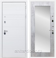 Входная дверь Армада Италия зеркало Пастораль (Белый матовый / Бетон светлый)