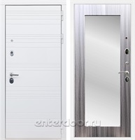 Входная дверь Армада Италия зеркало Пастораль (Белый матовый / Сандал серый)